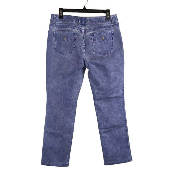 Chico Jeans Women's 0.5 Platinum Denim Purple Distressed 5 Pocket Straight Leg - Picture 5 of 12